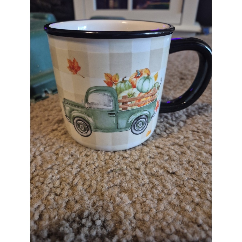 Robert Stanley Coffee Mug Farmhouse Truck Fall‎ Harvest Pumpkins Leaves